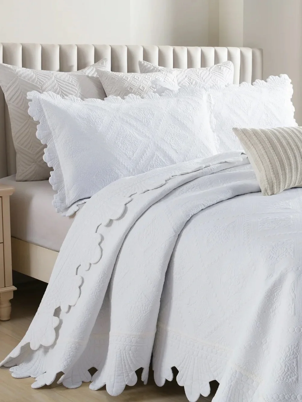 3 PIECE 100% COTTON OVERSIZED LIGHTWEIGHT QUILT BEDSPREAD SET